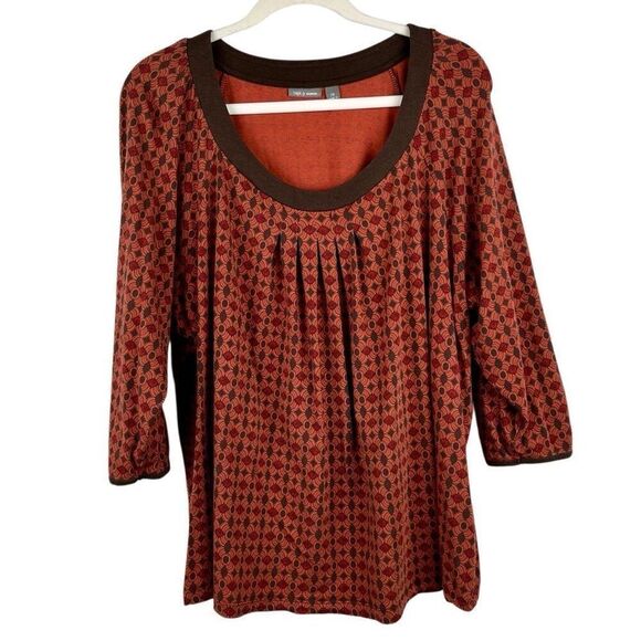 Apt. 9 Pattern 3/4 Sleeve Blouse 2X - Picture 1 of 10